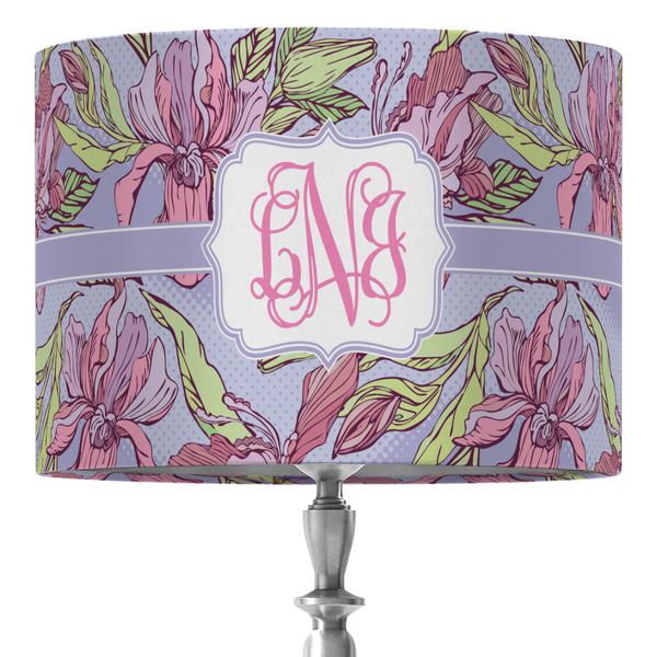 Custom Orchids 16" Drum Lamp Shade - Fabric (Personalized)