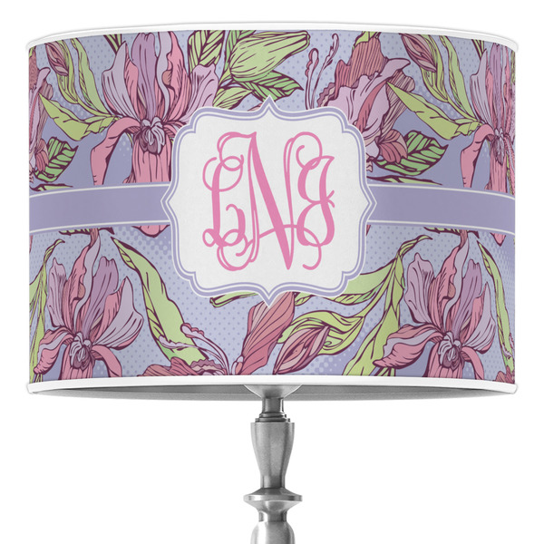 Custom Orchids 16" Drum Lamp Shade - Poly-film (Personalized)