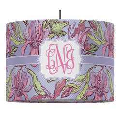 Orchids 16" Drum Pendant Lamp - Fabric (Personalized)