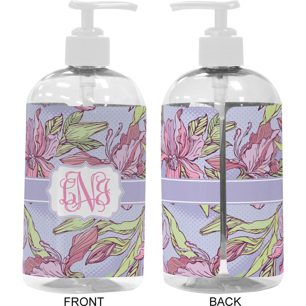 Orchids 16 oz Plastic Liquid Dispenser- Approval- White