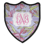 Orchids Iron On Shield Patch B w/ Monogram