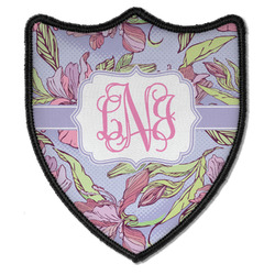 Orchids Iron On Shield Patch B w/ Monogram