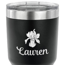 Orchids 30 oz Stainless Steel Tumbler - Black - Double Sided (Personalized)