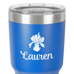 Orchids 30 oz Stainless Steel Tumbler - Royal Blue - Single-Sided (Personalized)