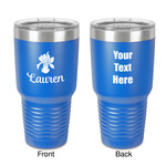 Orchids 30 oz Stainless Steel Tumbler - Royal Blue - Double-Sided (Personalized)