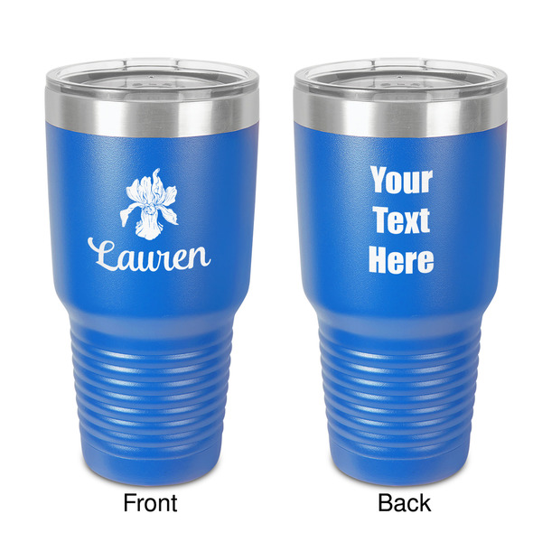Custom Orchids 30 oz Stainless Steel Tumbler - Royal Blue - Double-Sided (Personalized)