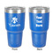Orchids 30 oz Stainless Steel Ringneck Tumbler - Blue - Double Sided - Front & Back