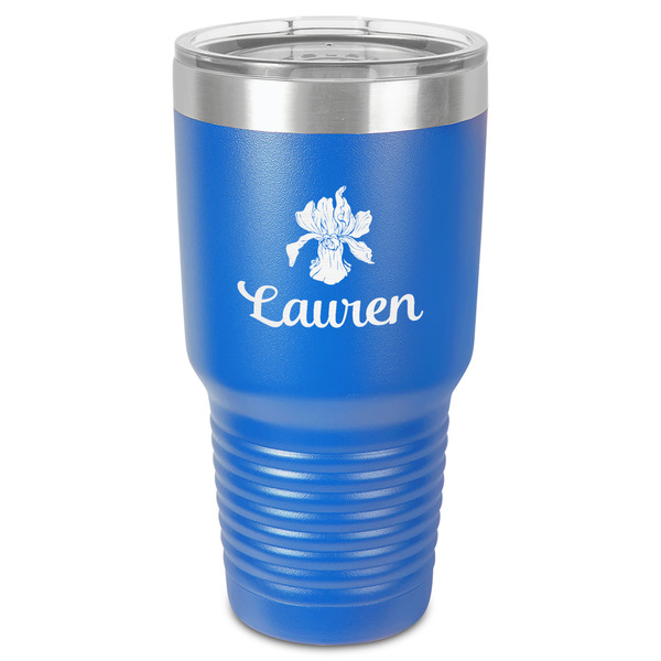 Custom Orchids 30 oz Stainless Steel Tumbler - Royal Blue - Single-Sided (Personalized)