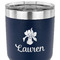 Orchids 30 oz Stainless Steel Ringneck Tumbler - Navy - CLOSE UP