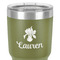 Orchids 30 oz Stainless Steel Ringneck Tumbler - Olive - Close Up