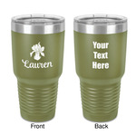 Orchids 30 oz Stainless Steel Tumbler - Olive - Double-Sided (Personalized)