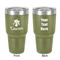 Orchids 30 oz Stainless Steel Ringneck Tumbler - Olive - Double Sided - Front & Back