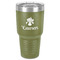 Orchids 30 oz Stainless Steel Ringneck Tumbler - Olive - Front