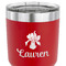Orchids 30 oz Stainless Steel Ringneck Tumbler - Red - CLOSE UP