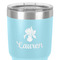 Orchids 30 oz Stainless Steel Ringneck Tumbler - Teal - Close Up