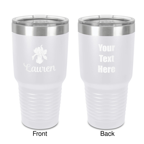 Custom Orchids 30 oz Stainless Steel Tumbler - White - Double-Sided (Personalized)