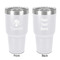 Orchids 30 oz Stainless Steel Ringneck Tumbler - White - Double Sided - Front & Back