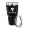 Orchids 30 oz Stainless Steel Ringneck Tumblers - Black - LID OFF