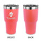 Orchids 30 oz Stainless Steel Ringneck Tumblers - Coral - Single Sided - APPROVAL