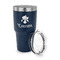 Orchids 30 oz Stainless Steel Ringneck Tumblers - Navy - LID OFF