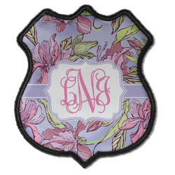 Orchids Iron On Shield Patch C w/ Monogram