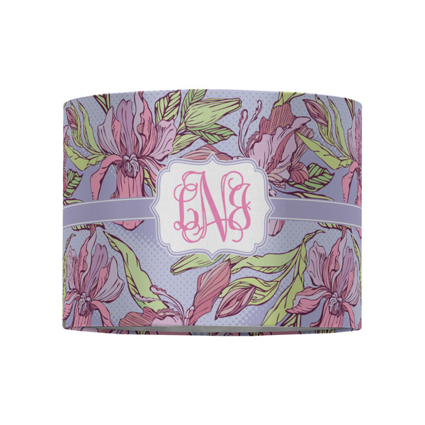 Orchids 8" Drum Lampshade - FRONT (Fabric)