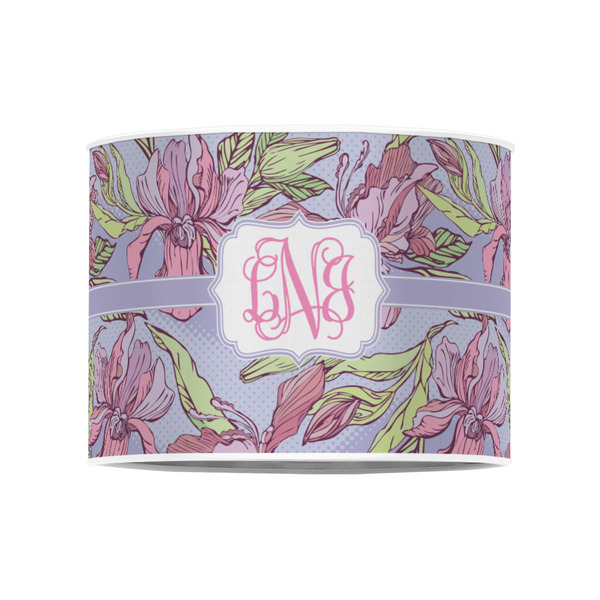 Orchids 8" Drum Lampshade - FRONT (Poly Film)