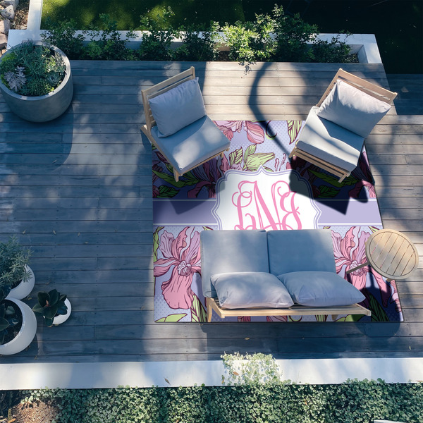 Orchids 8'x10' Patio Rug - In context