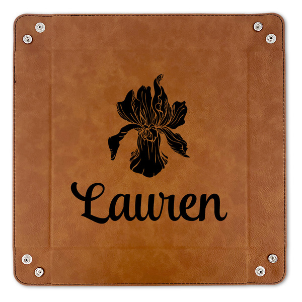Orchids 9" x 9" Leatherette Snap Up Tray - APPROVAL (FLAT)