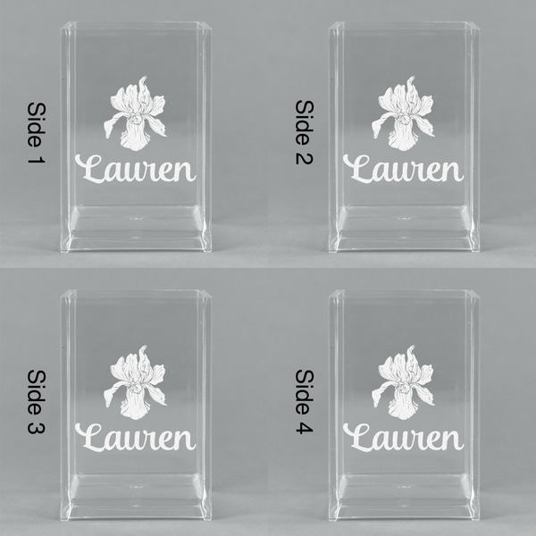 Orchids Acrylic Pen Holder - All Sides
