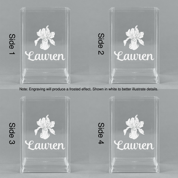 Orchids Acrylic Pen Holder - All Sides