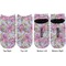 Orchids Adult Ankle Socks - Double Pair - Front and Back - Apvl
