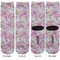 Orchids Adult Crew Socks - Double Pair - Front and Back - Apvl