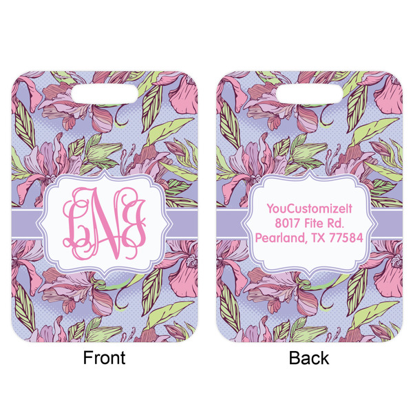Orchids Aluminum Luggage Tag (Front + Back)
