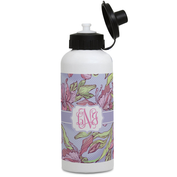Custom Orchids Water Bottles - Aluminum - 20 oz - White (Personalized)