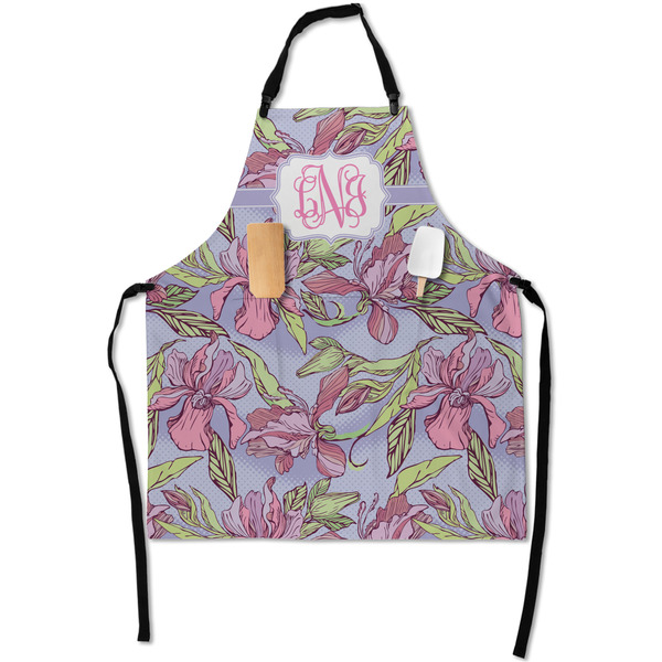 Custom Orchids Apron With Pockets w/ Monogram
