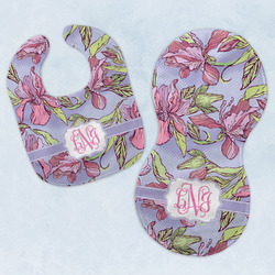 Orchids Baby Bib & Burp Set w/ Monogram