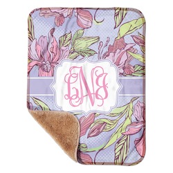 Orchids Sherpa Baby Blanket - 30" x 40" w/ Monograms