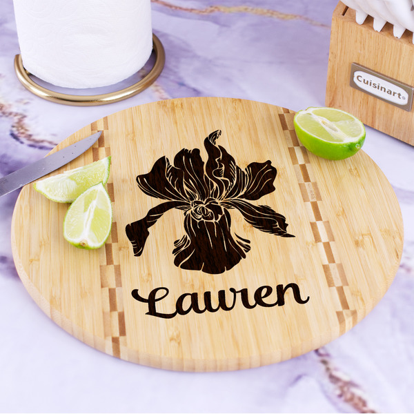 Orchids Bamboo Cutting Board - In Context