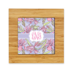 Orchids Bamboo Trivet with Ceramic Tile Insert (Personalized)