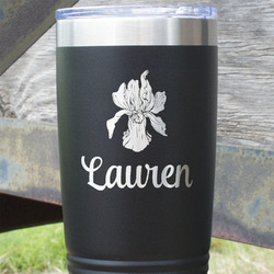 Orchids 20 oz Stainless Steel Tumbler - Black - Double Sided (Personalized)