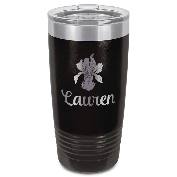 Orchids Black Polar Camel Tumbler - 20oz - Front