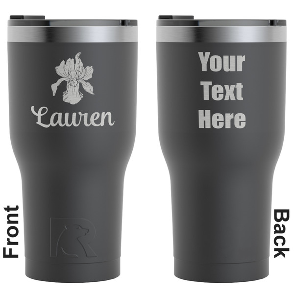Custom Orchids RTIC Tumbler - Black - Engraved Front & Back (Personalized)