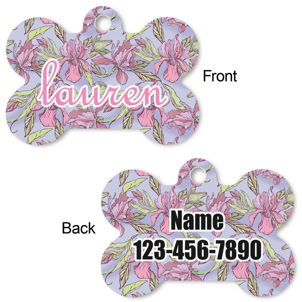 Orchids Bone Shaped Dog ID Tag - Large - Approval