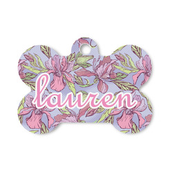 Orchids Bone Shaped Dog ID Tag - Small (Personalized)