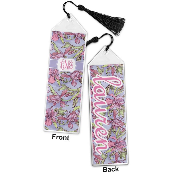 Orchids Bookmark with tassel - Front and Back