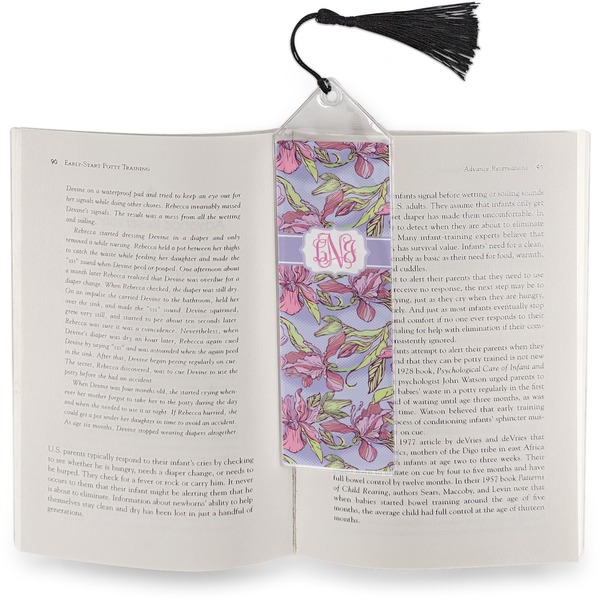 Orchids Bookmark with tassel - In book