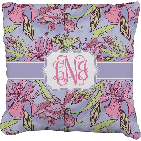 Custom Orchids Faux-Linen Throw Pillow 16" (Personalized)