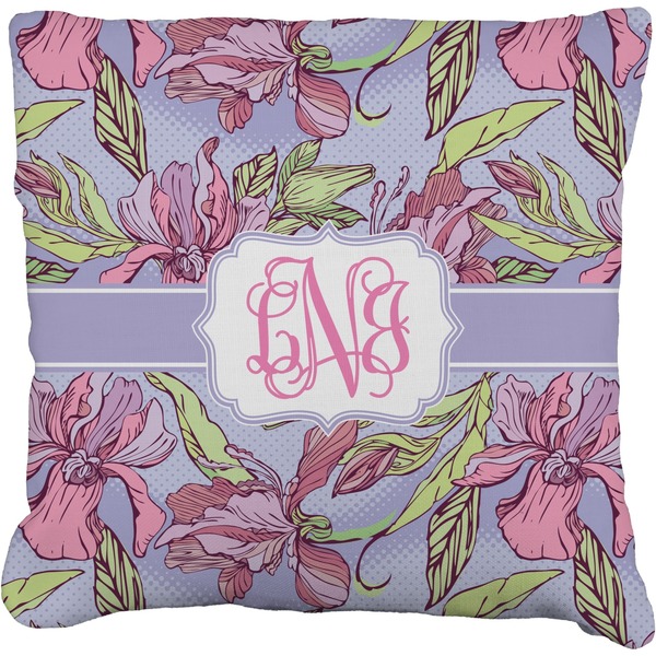 Custom Orchids Faux-Linen Throw Pillow 18" (Personalized)