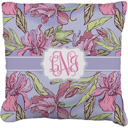 Orchids Faux-Linen Throw Pillow 20" (Personalized)